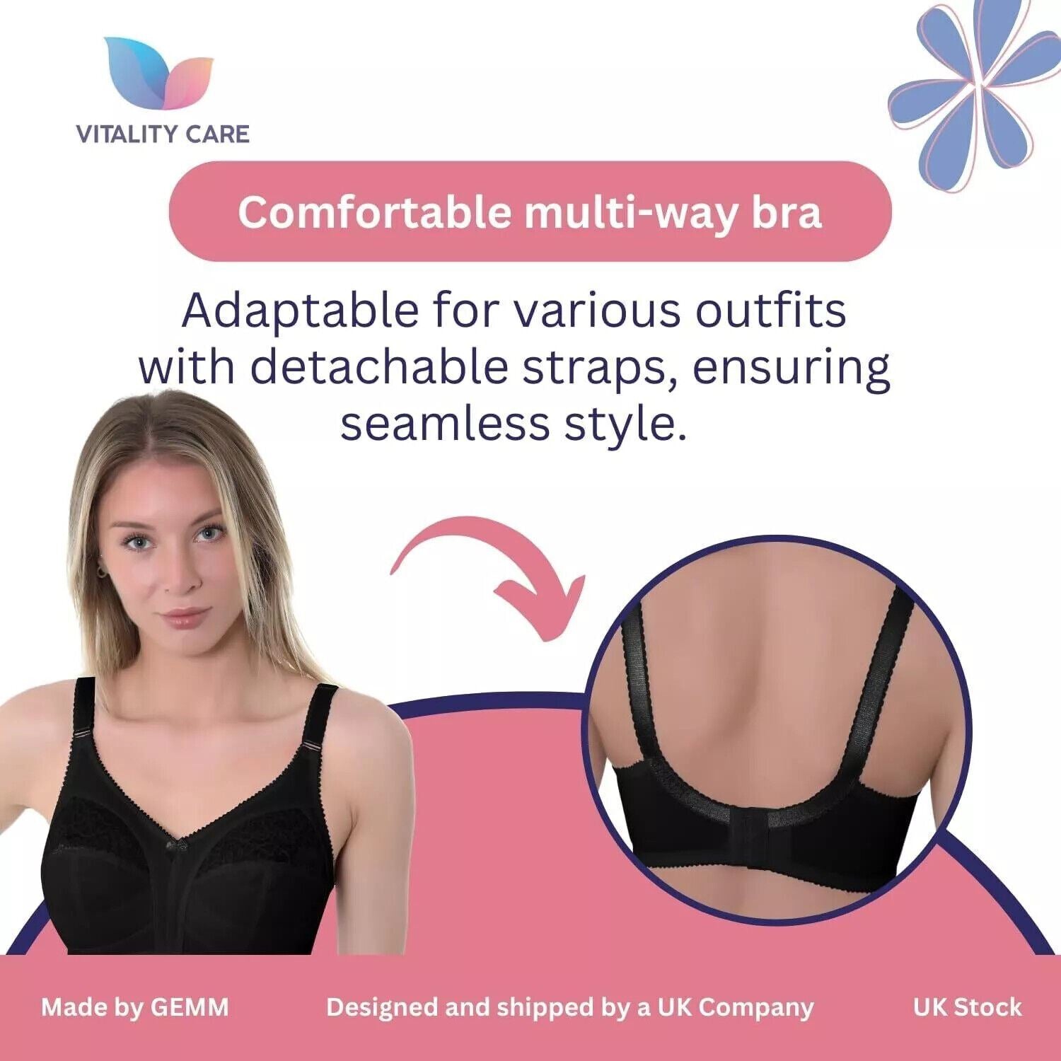Ladies Full Cup Underwired Bra Plus Size Firm Hold Lace Large Non Padded Bra Uk.