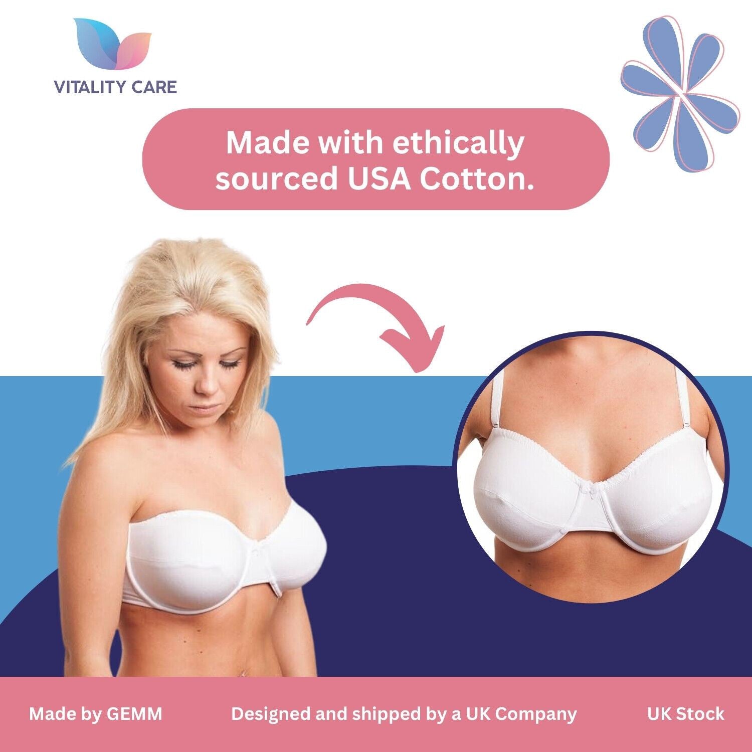 Multiway Strapless Bras Non Padded Underwired Size 32 to 42 A-DD Full Cup Bra UK