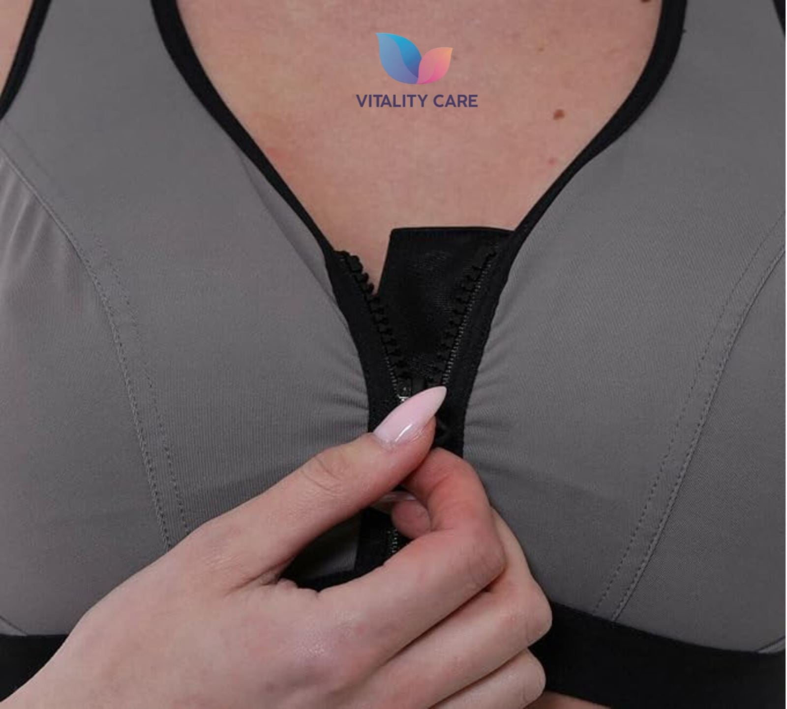 Ladies Sports Bra Zip Front Fastening High Impact Wirefree Workout Gym Bra Zippe