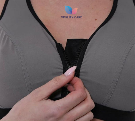 Ladies Sports Bra Zip Front Fastening High Impact Wirefree Workout Gym Bra Zippe