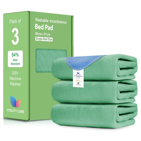 Washable Incontinence Bed Pads, Waterproof Mattress Protector, Water Absorbent Pads, Washable Bed Mats For Incontinence Adults Kids, Elderly, Green