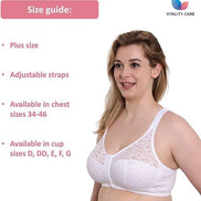 Front Fastening Bra Cotton Rich Ladies Non Wired Firm Support Plus Size Bras, UK