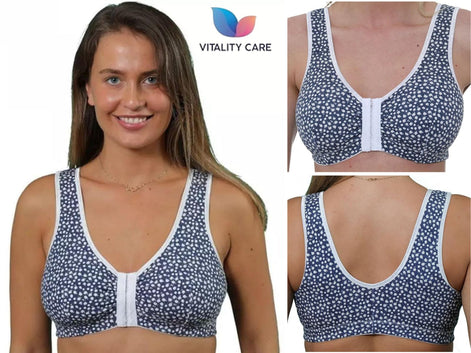 Front Fastening Bra Cotton Rich Ladies Non Wired Non Padded Soft Stretch Uk Size