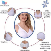 Ladies Plus Size Cotton Rich Full Cup Bra Non Wired Non Padded by Vitality Care