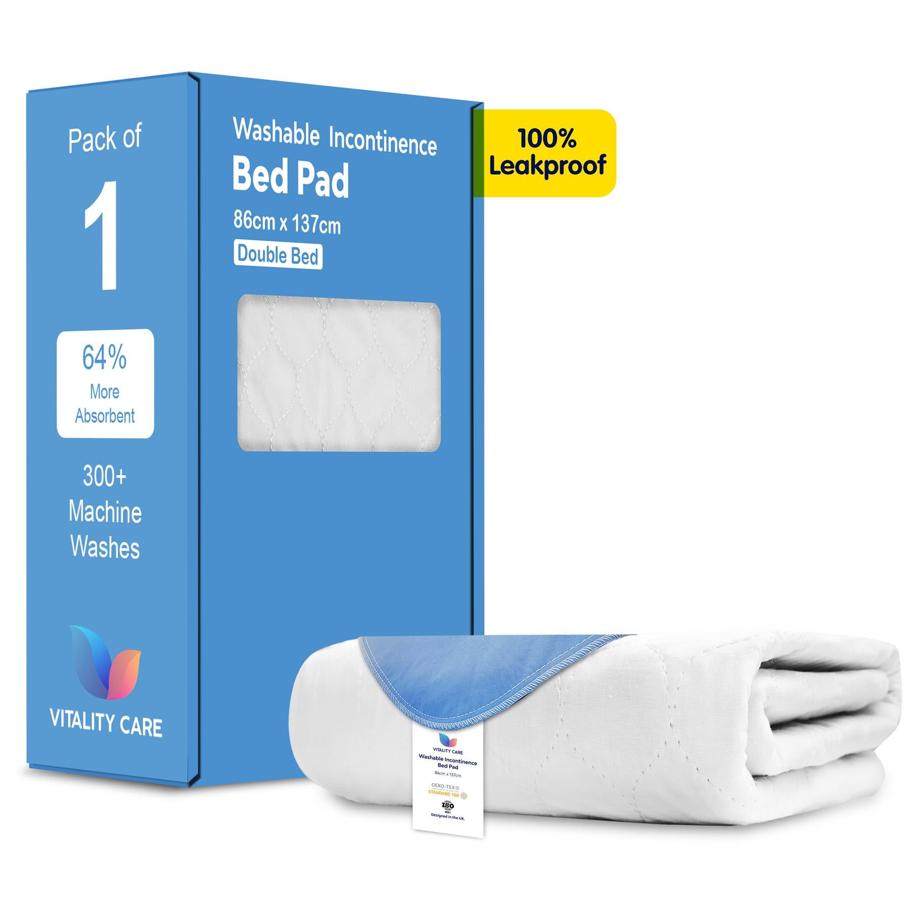 Incontinence Washable Bed Pads Protection Sheets - Reusable with High Absorbency