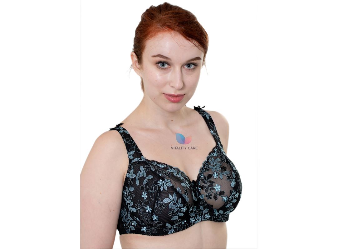 Womens Plus Size Lace Full Coverage Firm Hold Non Padded Underwired Full Cup Bra