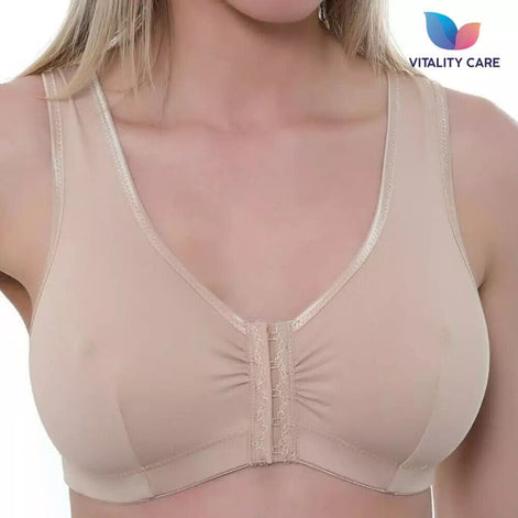 Front Fastening Bra Cotton Rich Ladies Non Wired Non Padded Soft Stretch Uk Size