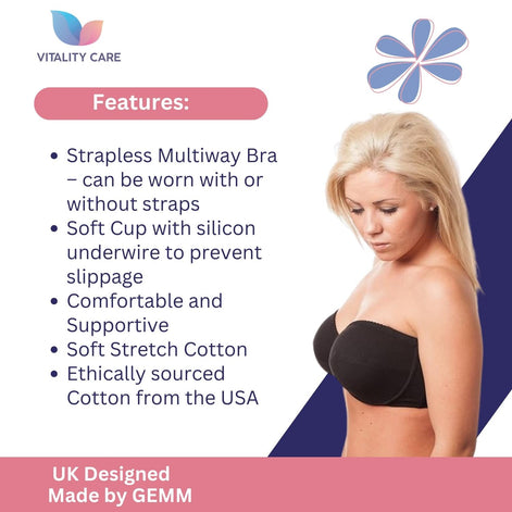 Vitality Care Strapless Multiway Crossover Halterneck Underwired Bra 34-42, A-DD