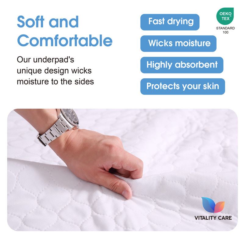 Washable King Bed Pad Incontinence Reusable Bed Pads Super Absorbent 86 x 152cm