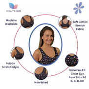 Ladies Full Cup Bra Non Wire Full Firm Support Lace Trim Plus Size Vitality Care