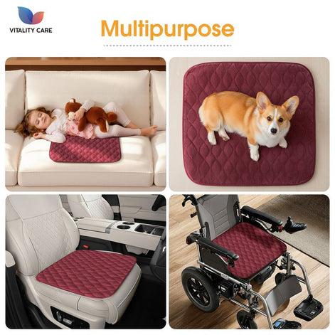 Absorbent Washable Incontinence Chair Pad Non-Slip Waterproof Seat Protector Pad