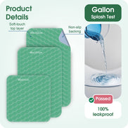 Washable Incontinence Bed Pads, Waterproof Mattress Protector, Water Absorbent Pads, Washable Bed Mats For Incontinence Adults Kids, Elderly, Waterproof Bed Pads 86x91cm Green