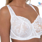 Ladies Full Cup Underwired Bra Plus Size Firm Hold Lace Large Non Padded Uk New