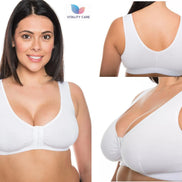 Front Fastening Bra Cotton Rich Ladies Non Wired Non Padded Soft Stretch Uk Size