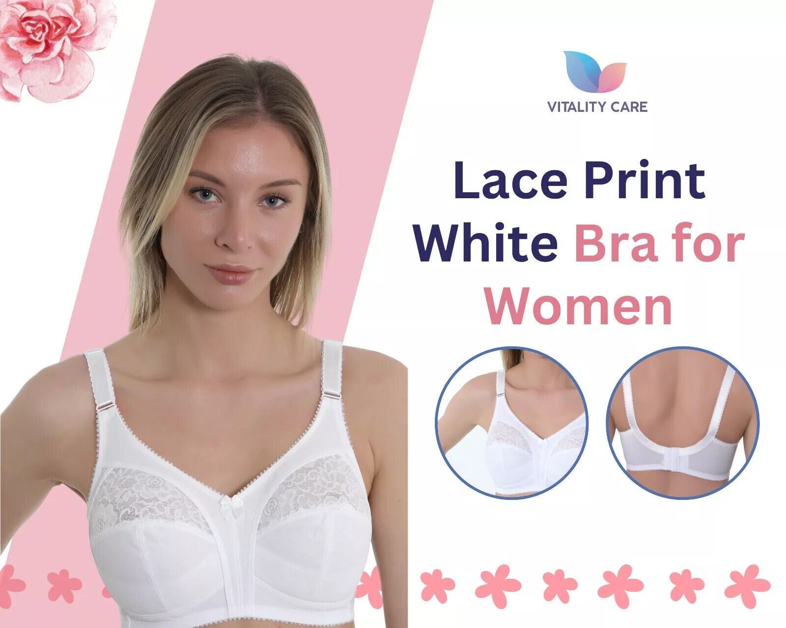 Ladies Full Cup Lace Underwired Bra Plus Size 34-46 D-J Non Padded Lingerie Bra.