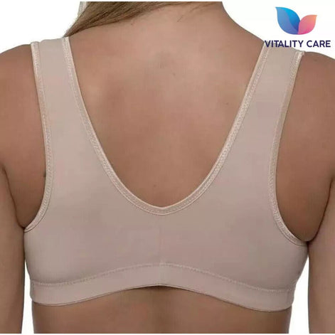 Front Fastening Bra Cotton Rich Ladies Non Wired Non Padded Soft Stretch Uk Size