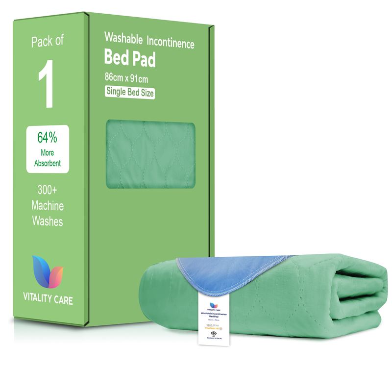 Washable Incontinence Bed Pads, Waterproof Mattress Protector, Water Absorbent Pads, Washable Bed Mats For Incontinence Adults Kids, Elderly, Green