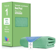 Washable Incontinence Bed Pads, Waterproof Mattress Protector, Water Absorbent Pads, Washable Bed Mats For Incontinence Adults Kids, Elderly, Waterproof Bed Pads 86x91cm Green