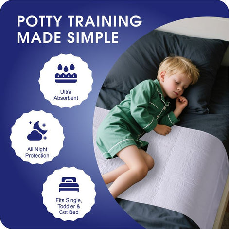 Reusable Single Bed Size Pad Incontinence Washable Pad, Mattress Protection With Tucks 86 x 91cm