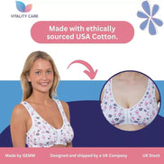 Front Fastening Bra Cotton Rich Ladies Non Wired Non Padded Soft Stretch Uk Size
