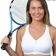 Ladies Sports Bra Zip Front Fastening Non Wired Unpadded Med Hold Uk Plus Size