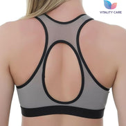 Ladies Sports Bra Zip Front Fastening Non Wired Unpadded Med Hold Uk Plus Size