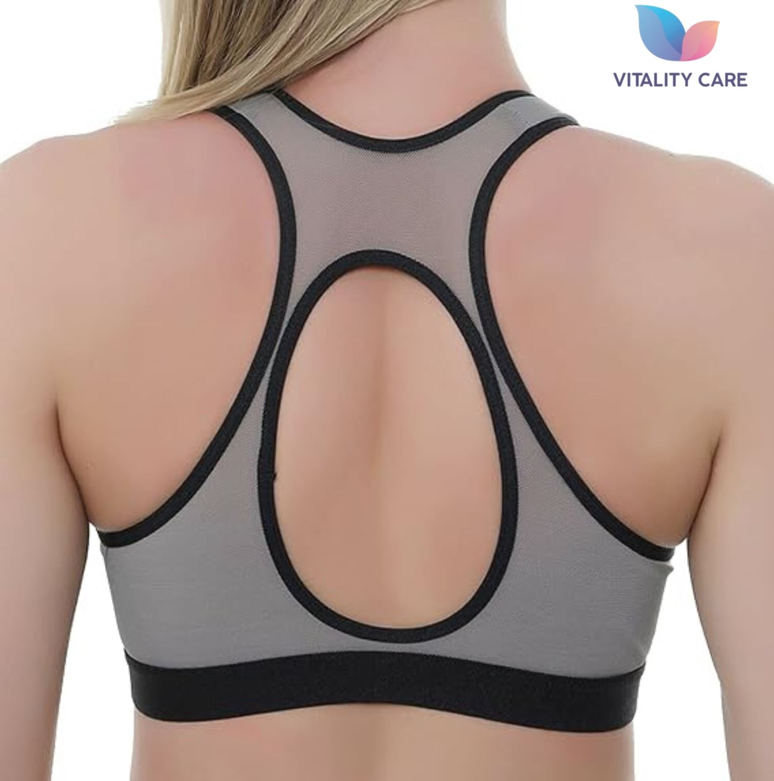 Ladies Sports Bra Zip Front Fastening Non Wired Unpadded Med Hold Uk Plus Size
