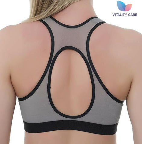 Ladies Sports Bra Zip Front Fastening Non Wired Unpadded Med Hold Uk Plus Size