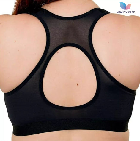 Ladies Zip Front Fastening Sports Bra Medium to High Impact Non Wired Comfort UK