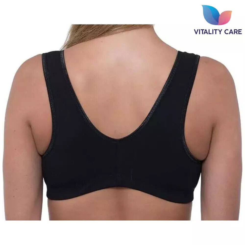 Front Fastening Bra Cotton Rich Ladies Non Wired Non Padded Soft Stretch Uk Size