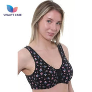 Vitality Care Front Fastening Bras for Women Non Wired Post Surgery Soft Cotton Lycra Bra