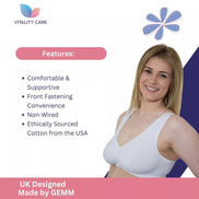 Front Fastening Bra Mastectomy Ladies Non Wired Soft Stretch Uk Size..