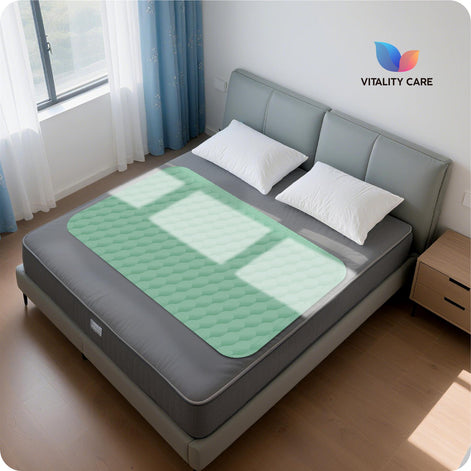 Washable Incontinence Bed Pads, Waterproof Mattress Protector, Water Absorbent Pads, Washable Bed Mats For Incontinence Adults Kids, Elderly, Green