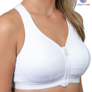 Ladies Sports Bra Zip Front Fastening Non Wired Unpadded Med Hold Uk Plus Size,,