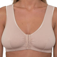 Vitality Care Mastectomy Bra Front Fastening Bra with Pockets Cotton Rich Wirefree Post Surgery Non Wired Soft Stretch for Ladies Women Easy Open