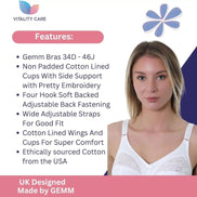 Ladies Full Cup Lace Underwired Bra Plus Size 34-46 D-J Non Padded Lingerie Bra.