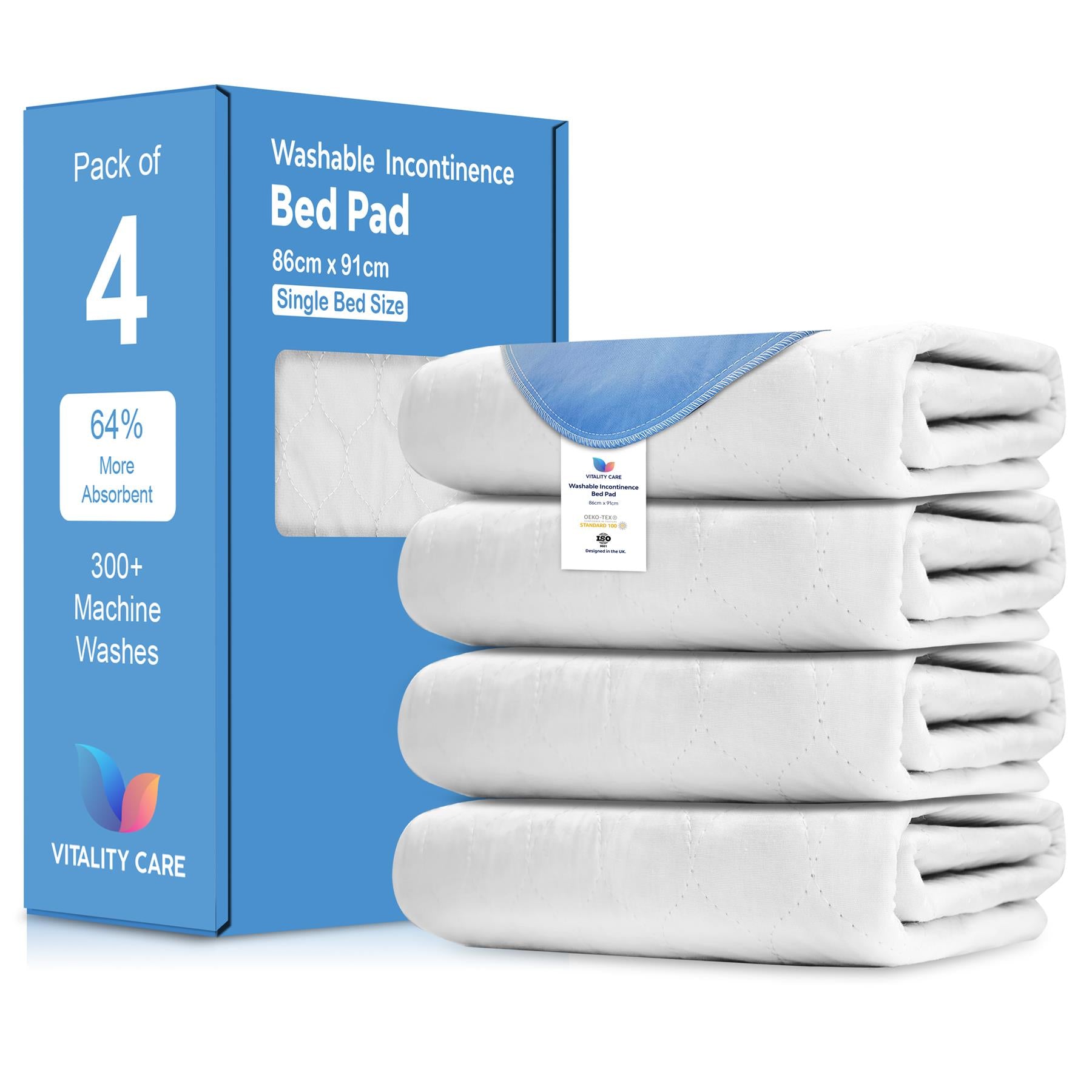 Incontinence Washable Bed Pads Protection Sheets - Reusable with High Absorbency