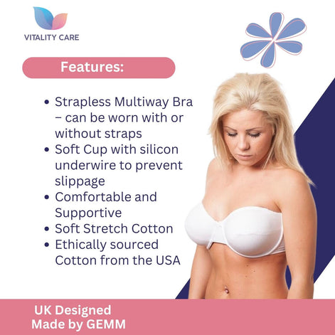 Multiway Strapless Bras Non Padded Underwired Size 32 to 42 A-DD Full Cup Bra UK
